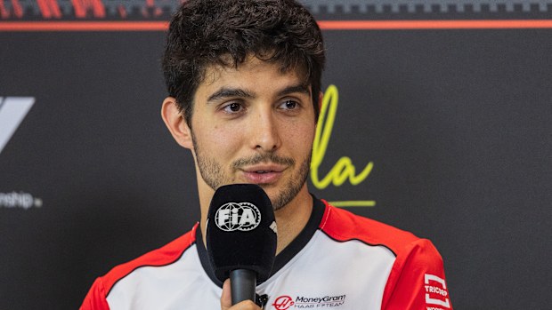 Esteban Ocon of France and MoneyGram Haas F1 Team attend a press conference during Formula One Emilia Romagna Grand Prix. (Photo by Jay Hirano/SOPA Images/LightRocket via Getty Images)