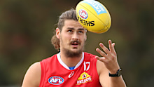 Tom Boyd during a Western Bulldogs AFL training session at Whitten Oval on April 26, 2018 in Melbourne, Australia.