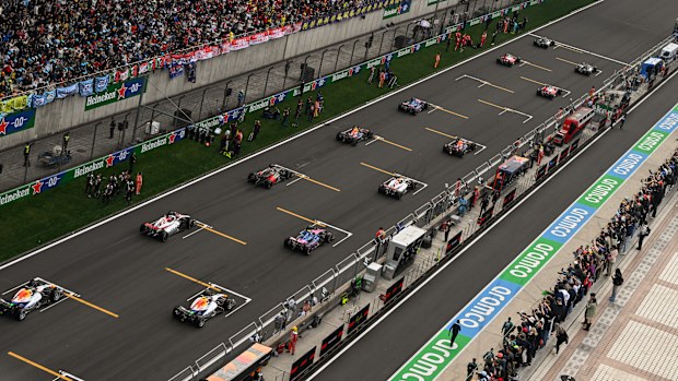 The full field, minus the DNS cars of Formula 1 before the Chinese Grand Prix. 