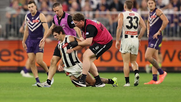 Lachie Schultz of the Magpies.