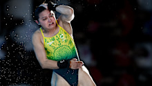 Melissa Wu of Australia contesting at the Paris Olympics.