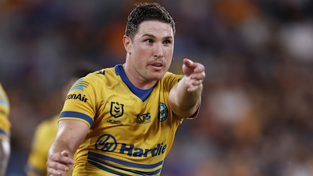 Mitchell Moses of the Eels in action.