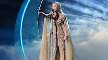 Delta Goodrem from Australia performs the song "Eclipse" during the dress rehearsal for the Grand Final of the 70th Eurovision Song Contest in Vienna, Austria, Friday, May 15, 2026. (AP Photo/Martin Meissner)