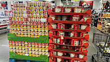 Costco are selling stacks of mini and full-size panettone. 
