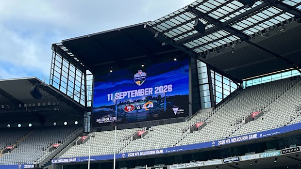 The MCG lit up for the 49ers and Rams game.
