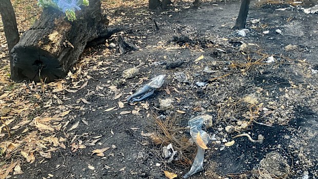 The site where Hannah McGuire was found in the burned out car near State Forest Rd in Scarsdale, an area near Ballarat surrounded by bushland