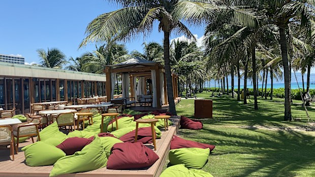 Over on Vietnam's southeastern coast lies the beaches of Cam Ranh, an area known for its white sandy shores and turquoise water. Holiday resorts line the coastline, including the Movenpick Resort Cam Ranh, which is home to a 17-kilometre private beach.