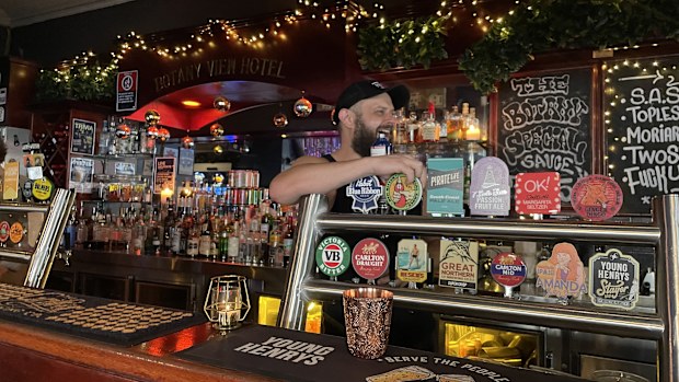 Luke Reimann hard at work as the General Manager at The Botany View Hotel in Newtown, Sydney.