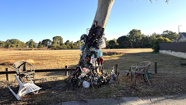 A memorial to the 15-year-old in the Midland, Perth.