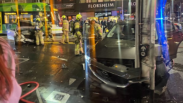 A car has crashed into pedestrians in Melbourne's CBD.