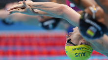 TOKYO, JAPAN - JULY 25: Mitch Larkin of Team Australia competes in heat five of the Men's 100m Backstroke  on day two of the Tokyo 2020 Olympic Games at Tokyo Aquatics Centre on July 25, 2021 in Tokyo, Japan. (Photo by Tom Pennington/Getty Images)