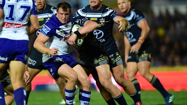 Josh Morris in action for the Bulldogs in 2018.