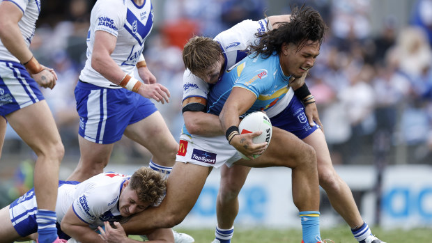 Tino Fa'asuamaleaui is out for the NRL season after suffering an ACL tear in round three against the Bulldogs.