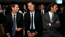 Novak Djokovic, Rafael Nadal and Roger Federer together in 2013.