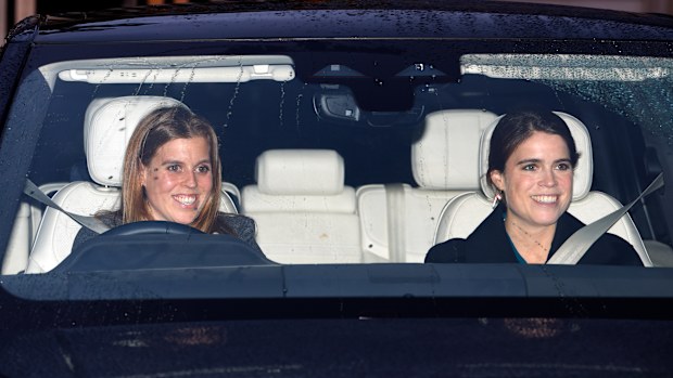 Princess Beatrice and Princess Eugenie attend Christmas Lunch for members of the Royal Family at Buckingham Palace on December 16, 2025.