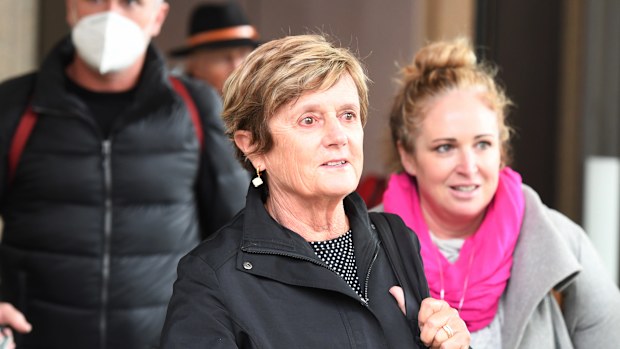 Sue Strath, a former childcare colleague of Lynette Dawson, leaves the NSW Supreme Court after giving evidence at the murder trial of Chris Dawson.  Photo Peter Rae. Tuesday 24 May, 2022