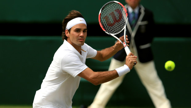 Roger Federer in action against Rafael Nadal during the mens final  (Photo by Adam Davy - PA Images via Getty Images)