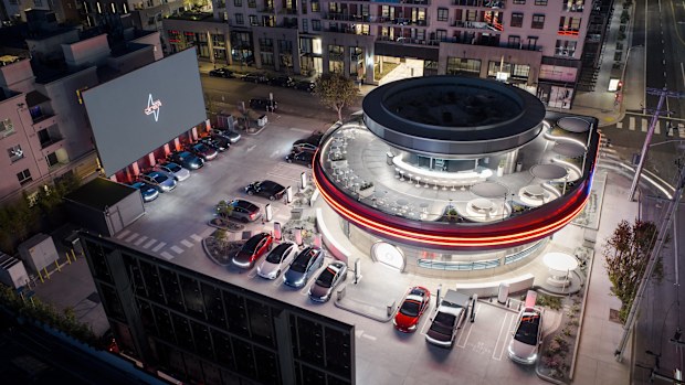Tesla's retro-futuristic diner opens in Los Angeles | Nine.com.au