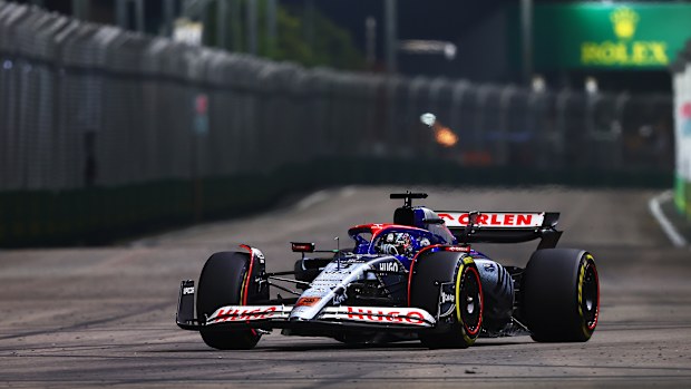 Daniel Ricciardo of Australia driving the (3) Visa Cash App RB VCARB 01 on track during the F1 Grand Prix of Singapore at Marina Bay Street Circuit on September 22, 2024 in Singapore, Singapore. (Photo by Joe Portlock/Getty Images)