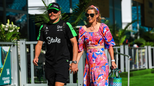 Valtteri Bottas and  Tiffany Cromwell 