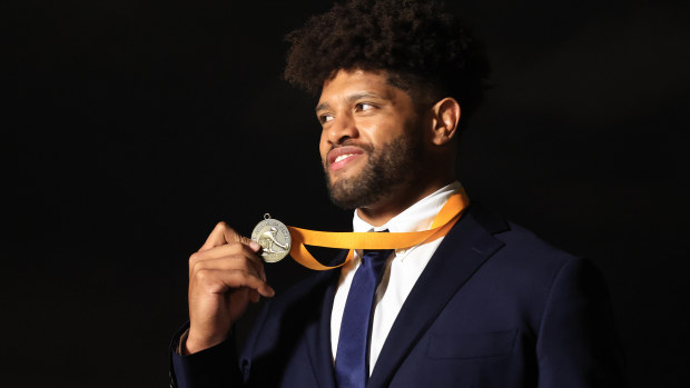 Rob Valetini, John Eales Medalist winner poses for a photo during the 2023 Rugby Australia Awards at Doltone House on February 07, 2024 in Sydney, Australia. (Photo by Mark Evans/Getty Images for Getty Images)