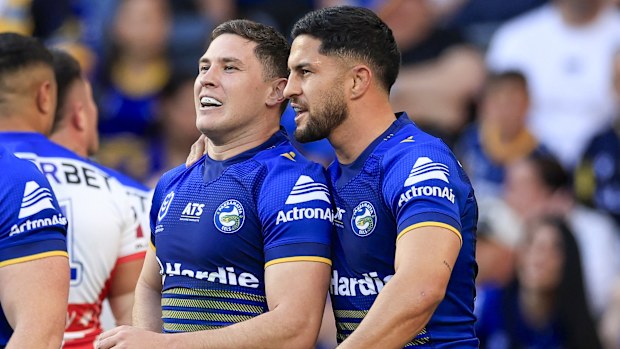 The Eels' first-choice halves partnership was Mitchell Moses at halfback and Dylan Brown at five-eighth in 2025.