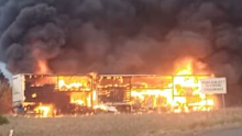 Two trucks caught fire after a horror crash on Victoria's Western Highway. 
