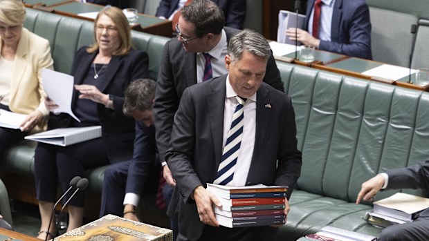 Deputy Prime Minister and Minister for Defence Richard Marles during the presentation of the final report of the Royal Commission into Defence and Veteran Suicide, in the House of Representatives