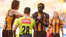 Changkuoth Jiath argued with the umpire after the headbutt.