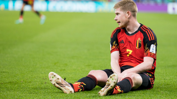 Kevin De Bruyne  during the World Cup match between Belgium vs Morocco, in Doha, Qatar, on November 27, 2022. (Photo by Foto Olimpik/NurPhoto)