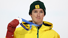 LIVIGNO, ITALY - FEBRUARY 13: Silver medalist Scotty James of Team Australia poses for a photo during the medal ceremony for the Men's Snowboard Halfpipe on day seven of the Milano Cortina 2026 Winter Olympic games at Livigno Snow Park on February 13, 2026 in Livigno, Italy. (Photo by Patrick Smith/Getty Images)