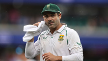 SYDNEY, AUSTRALIA - JANUARY 04: Dean Elgar of South Africa looks on during day one of the Third Test match in the series between Australia and South Africa at Sydney Cricket Ground on January 04, 2023 in Sydney, Australia. (Photo by Mark Kolbe/Getty Images)