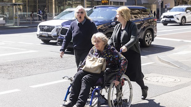 Family and friends of the victim after the plea hearing for Stephen Fleming who entered a guilty plea to manslaughter after he was originally charged with the murder of Annette Brennan. Picture by Wayne Taylor 25th September 2025