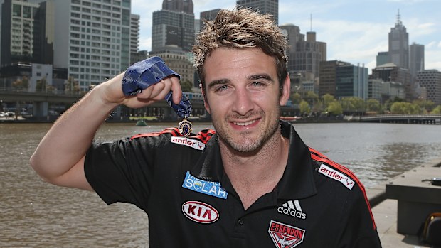 2012 Brownlow Medallist Jobe Watson of the Essendon Bombers.