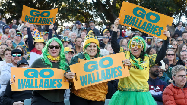 Wallabies fans at Adelaide Oval.