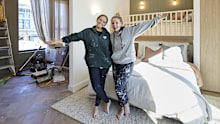 UNDER EMBARGO 20/10/2024 THE BLOCK 2024 Maddy and Charlotte Final Bedroom and Laundry reveal Week 10 