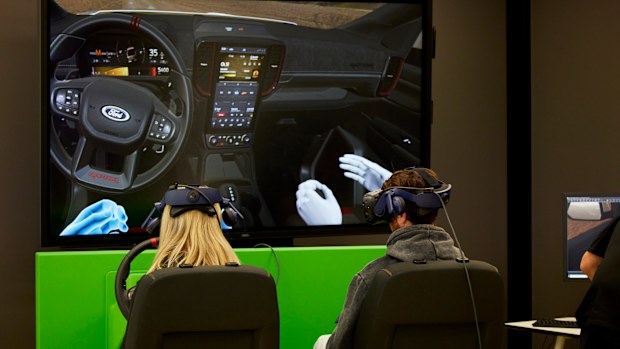 Teams tested out some virtual reality at the Ford Design Centre on The Block 2022.