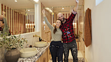 EMBARGO 29/9 Courtney and Grant's Guest Ensuite The Block 2024
