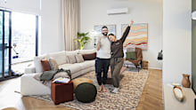 UNDER EMBARGO 7/10/2024 AFTER 8PM The Block 2024 Kristian and Mimi Living and Dining Room Reveal Week 8 