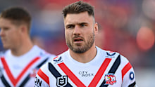 Angus Crichton in action for the Roosters against the Knights.