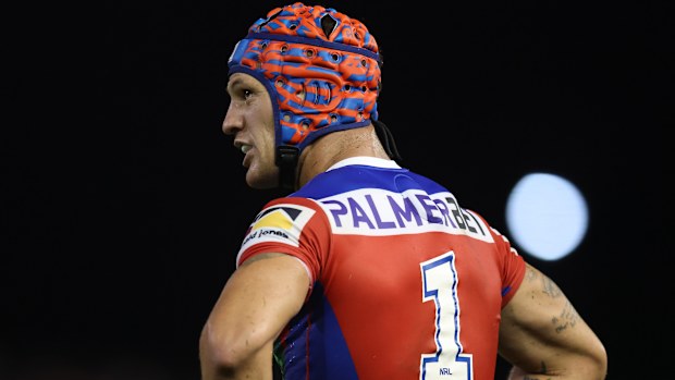 NEWCASTLE, AUSTRALIA - MARCH 13: Kalyn Ponga of the Knights looks on during the round two NRL match between Newcastle Knights and Dolphins at McDonald Jones Stadium, on March 13, 2025, in Newcastle, Australia. (Photo by Scott Gardiner/Getty Images)
