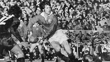Welsh player Barry John in action during the British Lions' tour of New Zealand, 1971.
