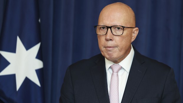 Opposition Leader Peter Dutton during a press conference