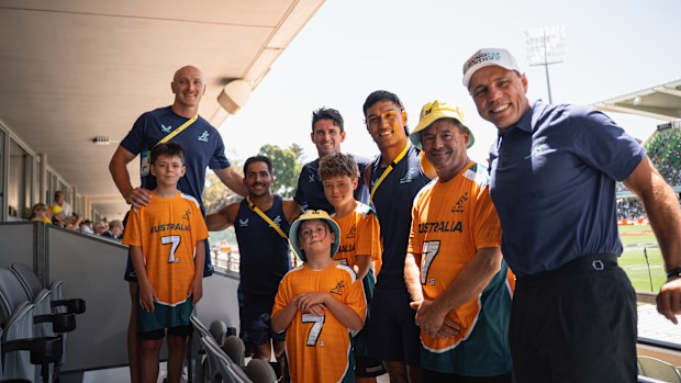 Austin Applebee enjoying the action at the Perth Sevens.