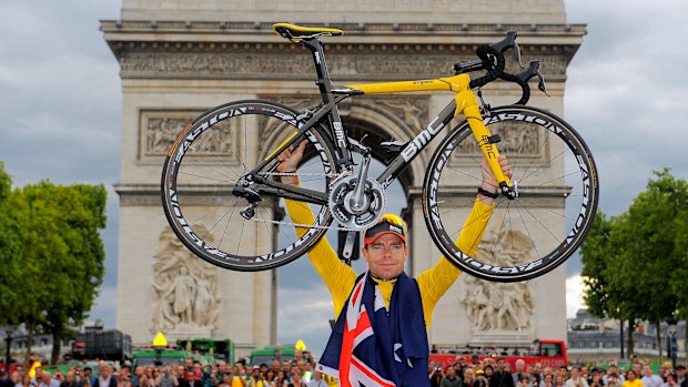 Cadel Evans in 2011 after Stage 21. 