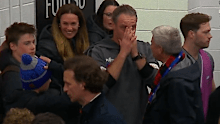 Ben Rutten wipes away tears after the match.