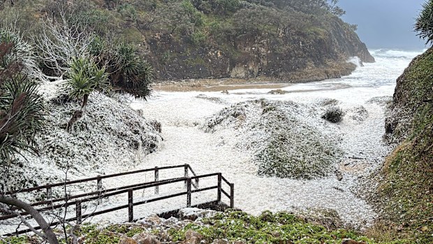 Damage on Stradbroke Island after 120km/h wind gusts ravaged the island overnight.