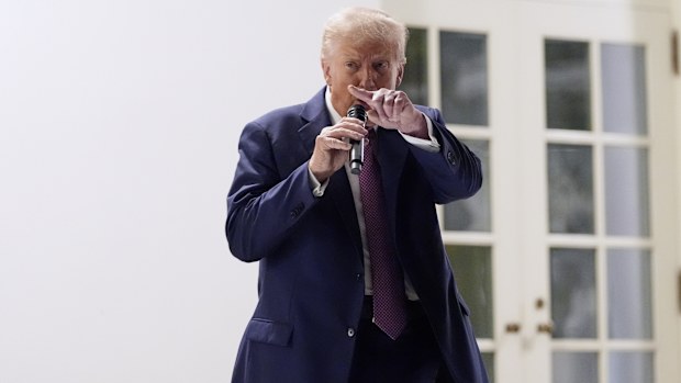 President Donald Trump speaks at a dinner in the Rose Garden of the White House, Friday, Sept. 5, 2025, in Washington. (AP Photo/Alex Brandon)
