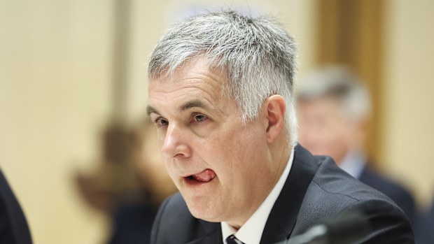 Stephen Rue, CEO, Optus, during the Triple Zero service outage hearing with the Senate Environment and Communications References Committee, at Parliament House in Canberra on Monday 3 November 2025.