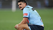 Latrell Mitchell after game two of the men's State of Origin series between New South Wales Blues and Queensland Maroons at Melbourne Cricket Ground on June 26, 2024 in Melbourne, Australia. (Photo by Cameron Spencer/Getty Images)
